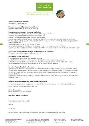 Seawater Nasal Spray sensitive+ 20 ml