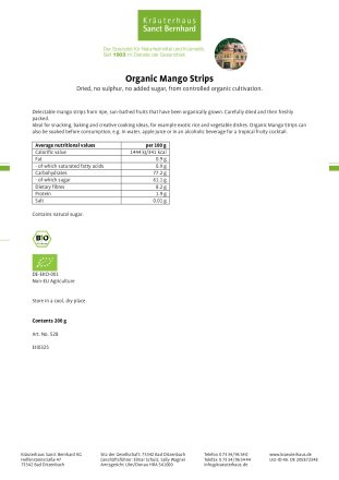 Organic Mango Strips 200 g