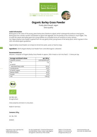 Organic Barley Grass Powder 350 g