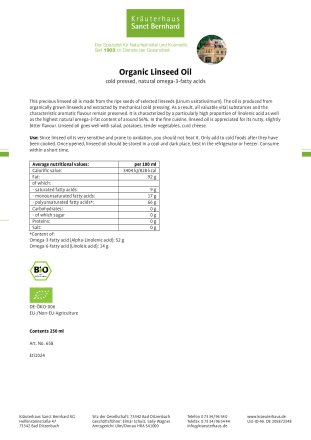 Organic Linseed Oil 250 ml