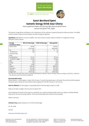 Isotonic Energy Drink &middot; Sachet Peach-Passion: 36 g