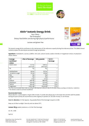 Isotonic Energy Drink · Sachet Peach-Passion: 36 g