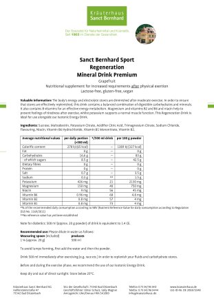 Regeneration Drink Premium Pomegranate: 750 g