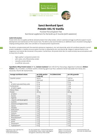 Protein XXL 92 Strawberry-Vanilla: 450 g