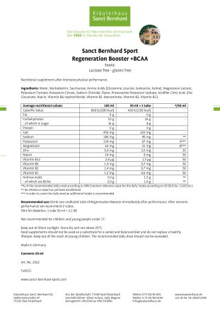 Regeneration Turbo Booster +BCAA Regeneration Turbo Booster +BCAA 900 ml