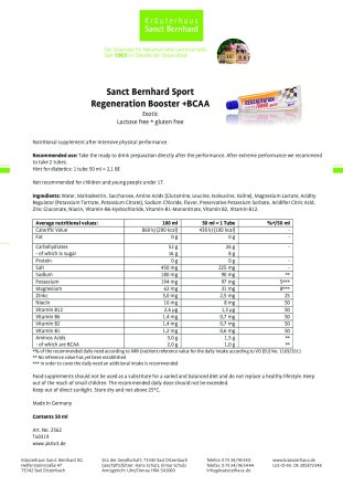 Regeneration Turbo Booster +BCAA Regeneration Turbo Booster +BCAA 900 ml