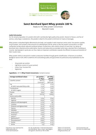 Whey Protein 100 % 1000 g