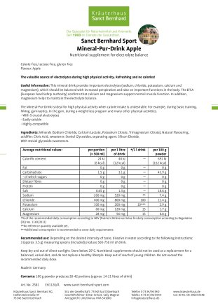 Mineral Pur Drink Lemon: 100 g