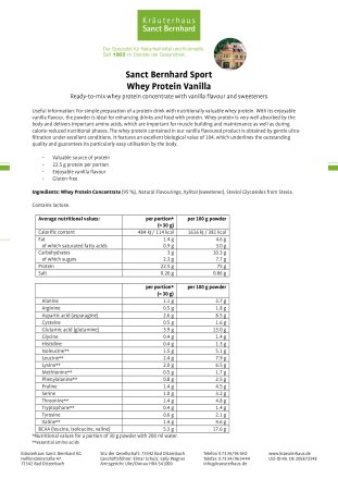 Whey Protein Vanilla Whey Protein Vanilla 1000g