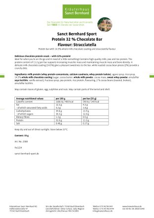 Protein Bar 32 % Crispy Cappuccino: 35 g